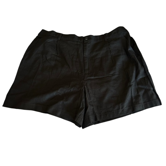 Time and Tru Women's Black Linen Blend Shorts - Picture 1 of 5